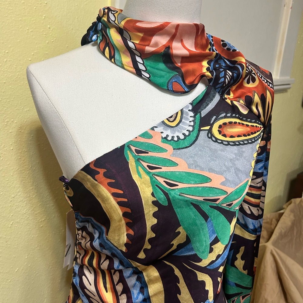 Zara Multicolor One-Shoulder Dress - Picture 3 of 7